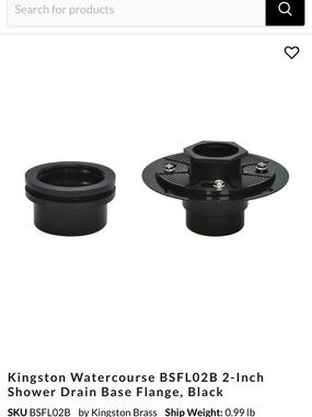 Kingston Black 2-Inch Shower Drain Base Adapter